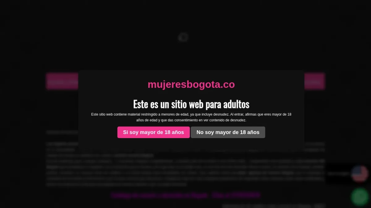 Captura de la página de inicio de MujeresBogota