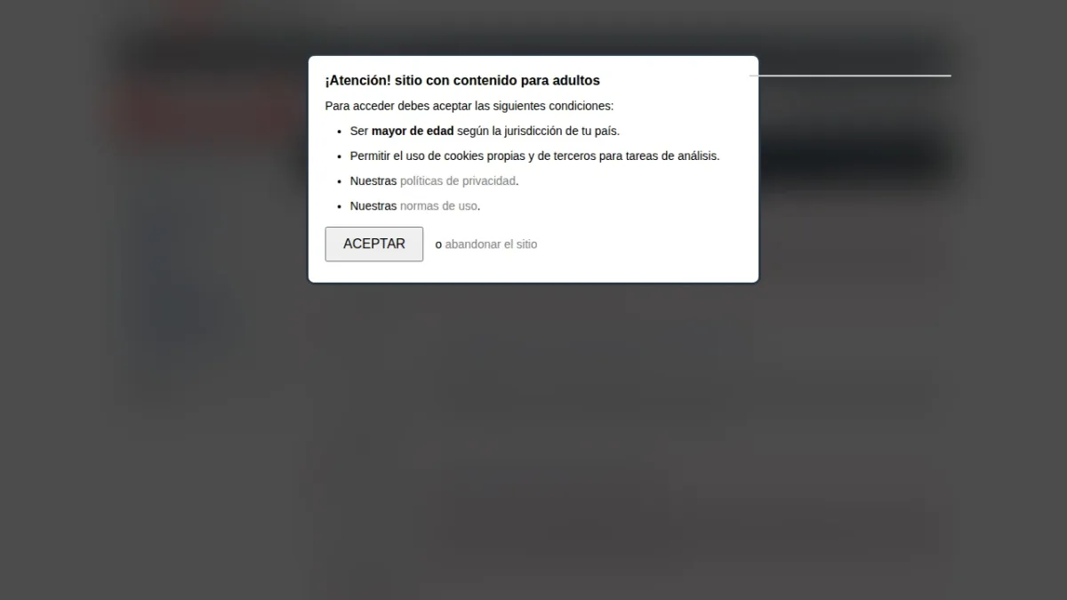 Captura de la página de inicio de MundosexAnuncio