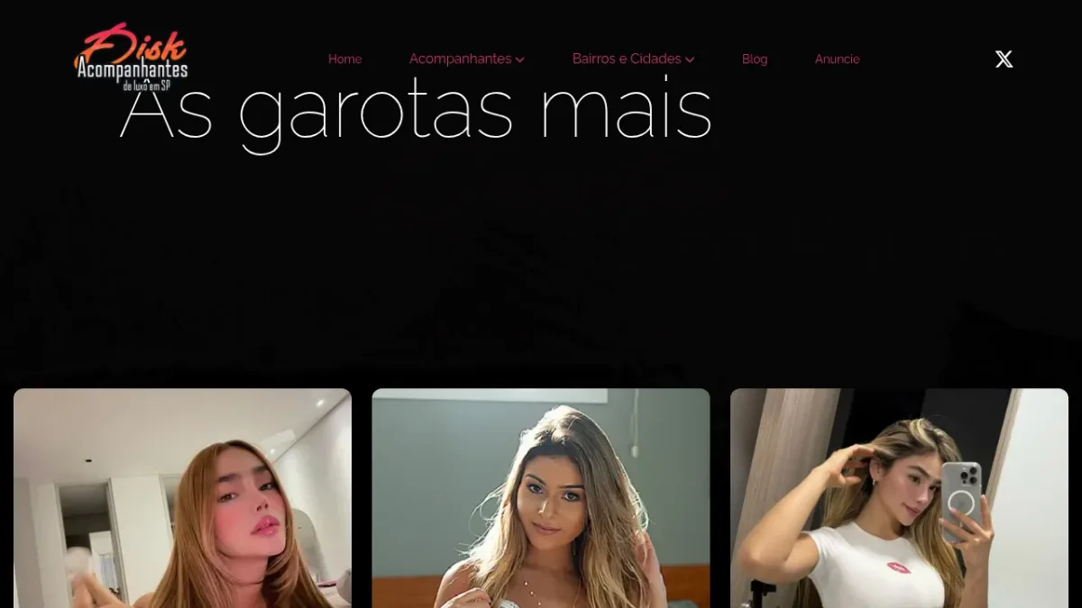Captura de la página de inicio de Disk Acompanhantes