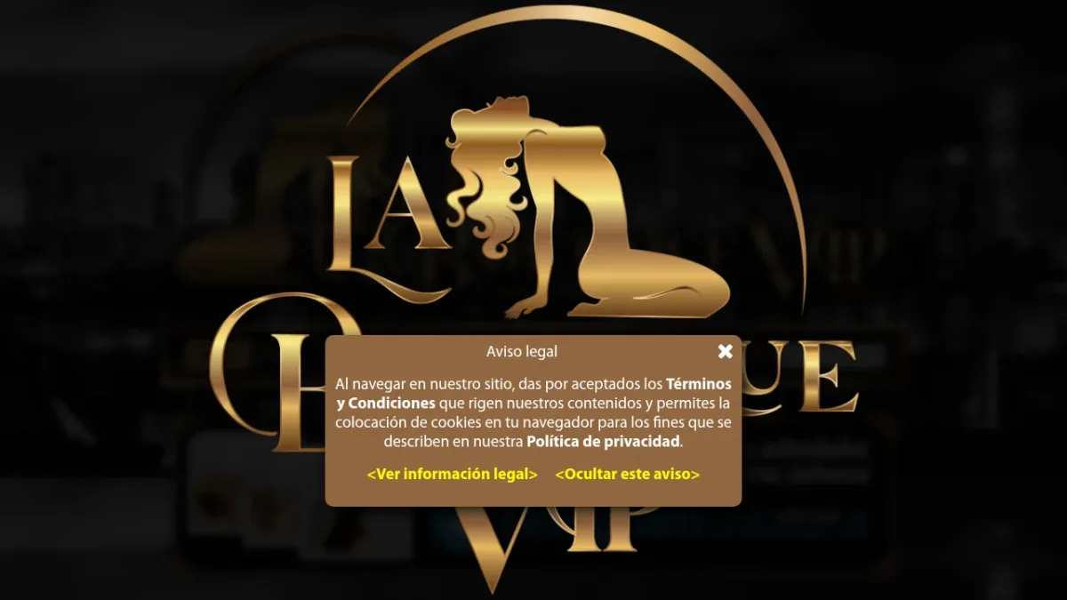 Captura de la página de inicio de La Boutique VIP